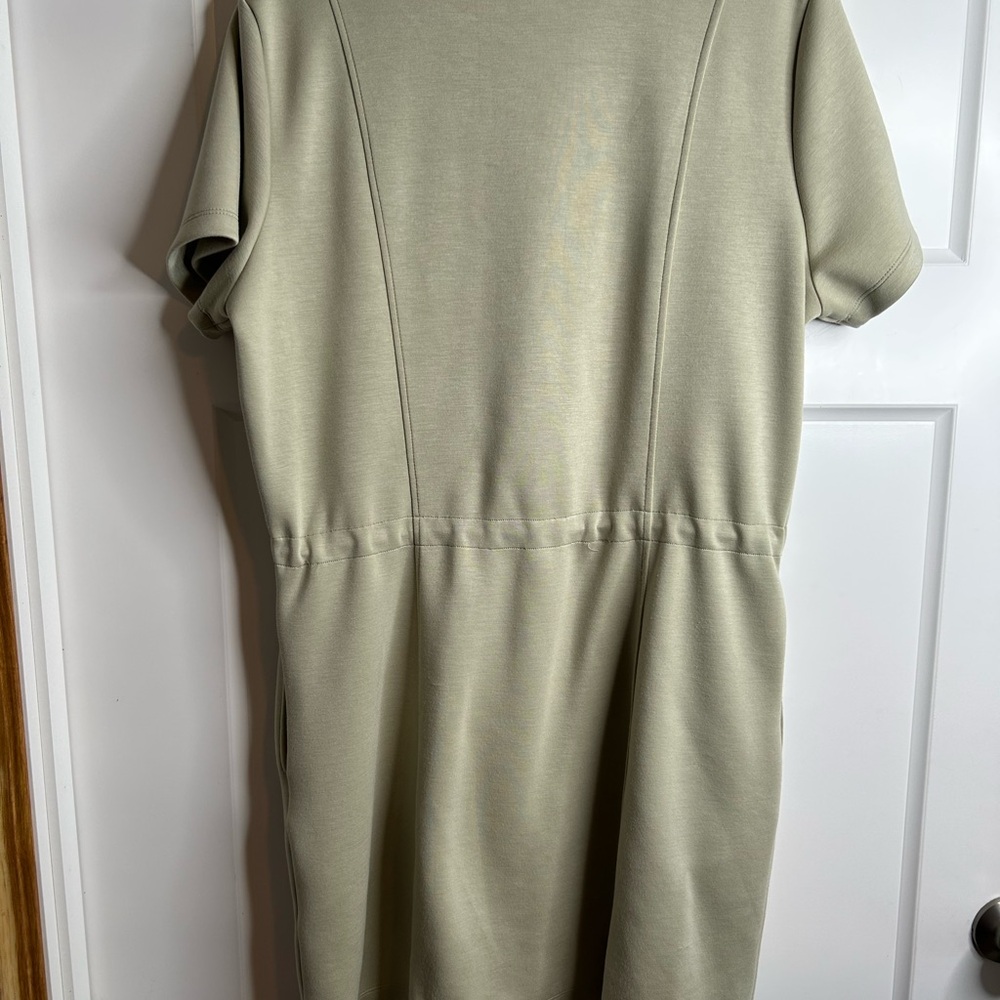 Elie Tahari Women’s L Drawstring Knee Length Dress Pockets Olive 4541 - Picture 11 of 11